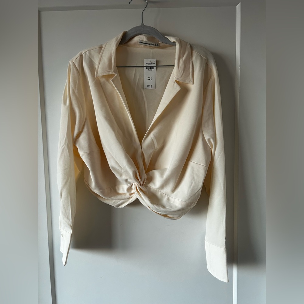 Abercrombie & Fitch Cream Crop Top